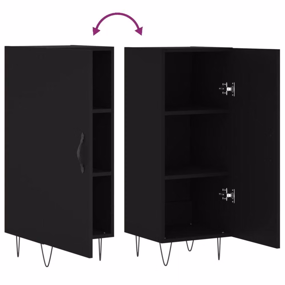 Berkfield Home Modern Black Sideboard, W/D/H: 34.5 x 34 x 90 cm – 4