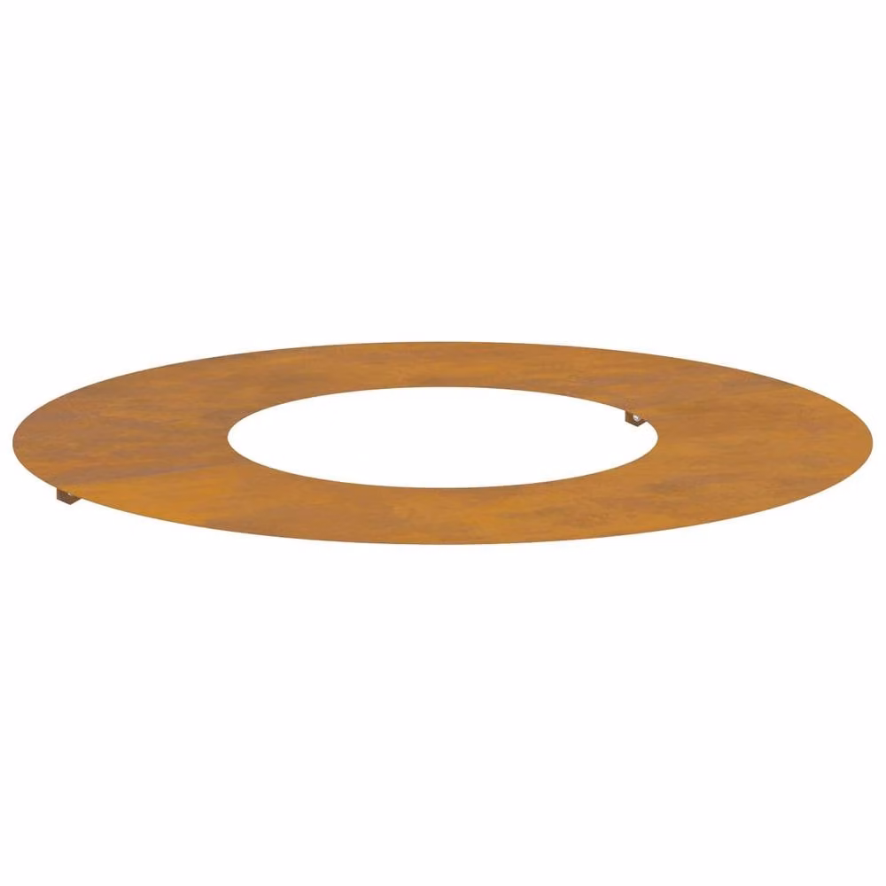 Berkfield Home Large Round Corten Steel Planter with Decorative Inlays in Brown – 1