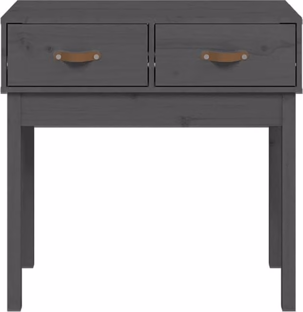 Berkfield Home Beautiful Grey Solid Pine Wood Console Table W: 76.5 cm, D: 40 cm, H: 75 cm
