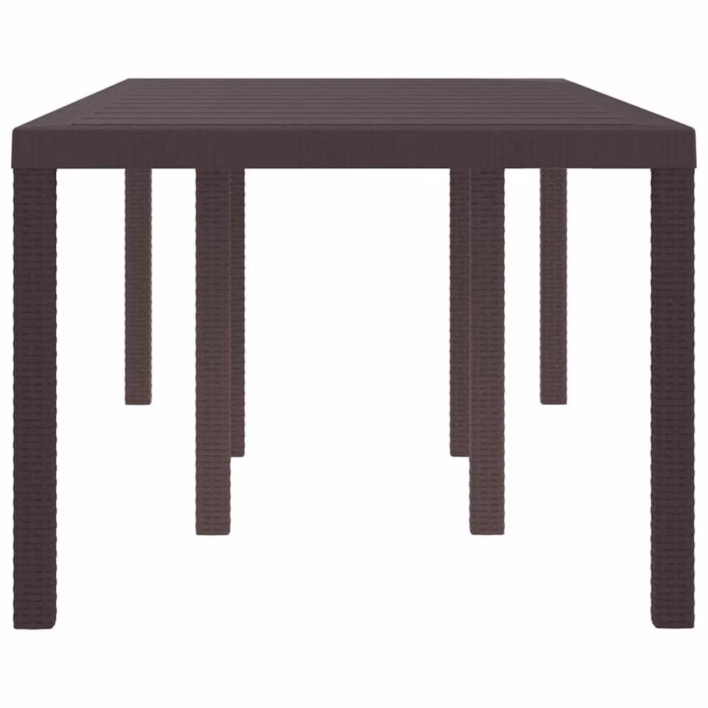 Berkfield Home Brown Poly Rattan Garden Table, W: 200 cm, D: 100 cm, H: 73 cm – 3