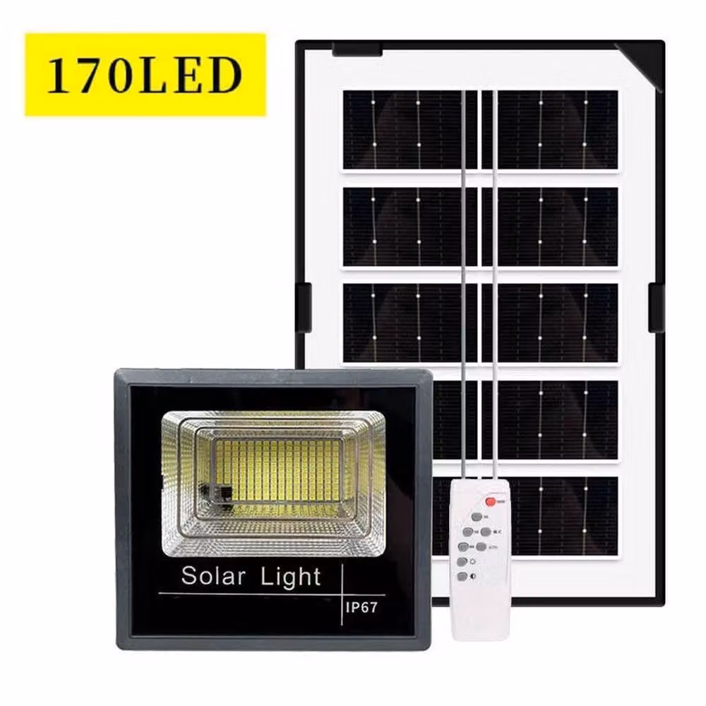 SPETLEK 500W 170LED Solar Floodlight with Remote Control and Dusk Sensor, Black – 3