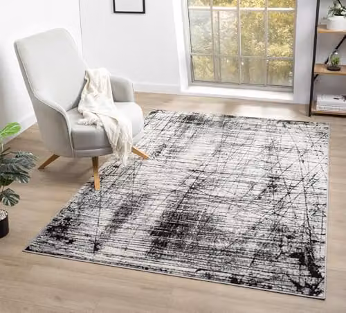 Desire Rugs Obsidian Abstract Modern Grey Area Rug, W: 120 cm, L: 170 cm – 1