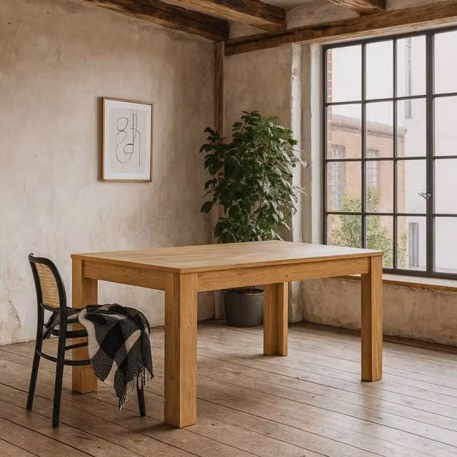 Wyld Haus Larkwood Oak Extending Rectangular Dining Table in Natural – 1