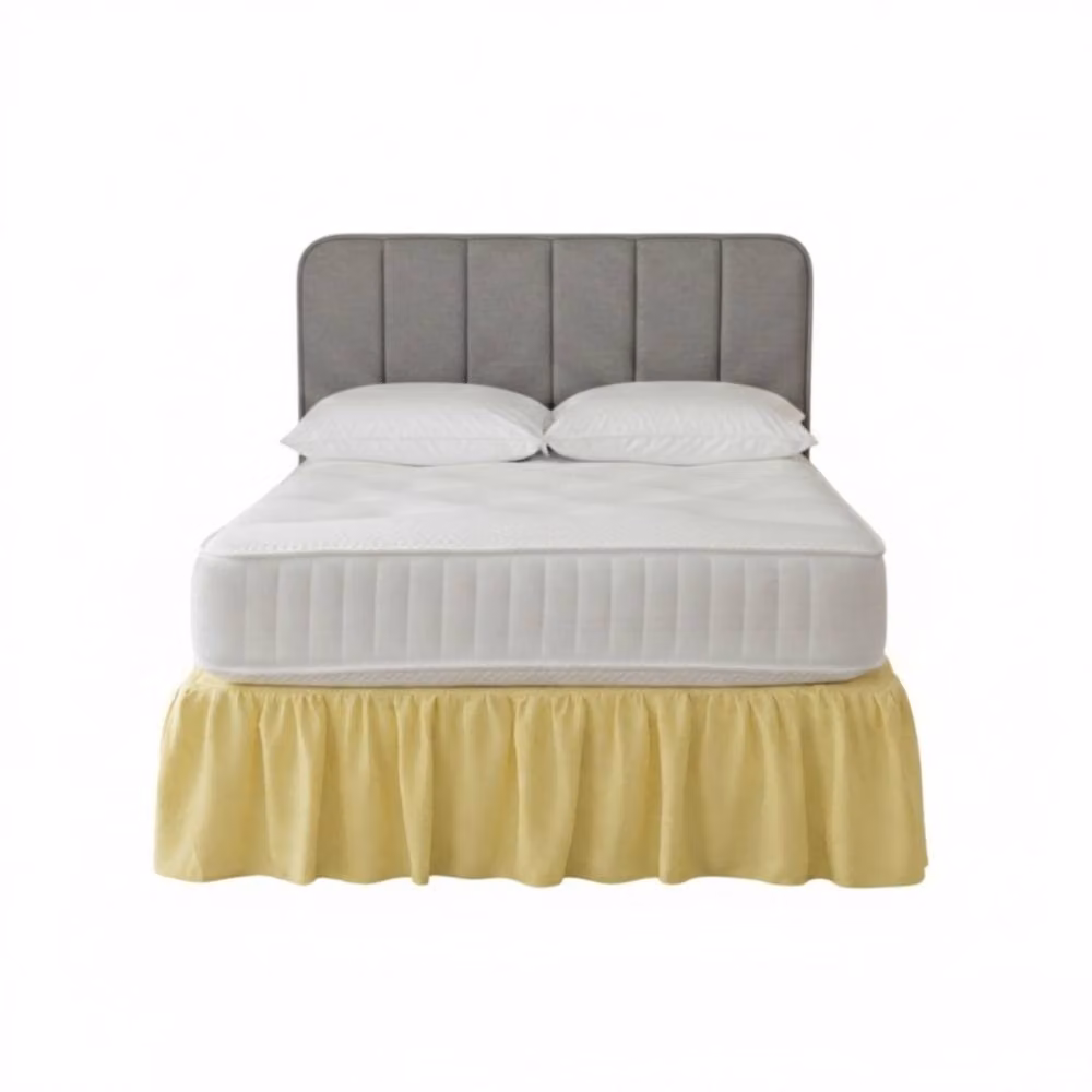 Snug City Double Polycotton Divan Bed Base Valance Sheet in Yellow – 2