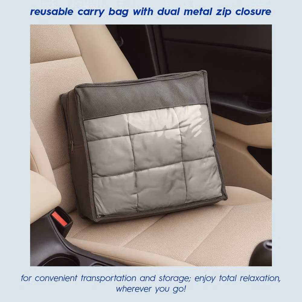 Harbour Housewares Grey Weighted Blanket with Glass Bead Filling and Storage Box, W: 125 cm x D: 150 cm, 4kg – 4