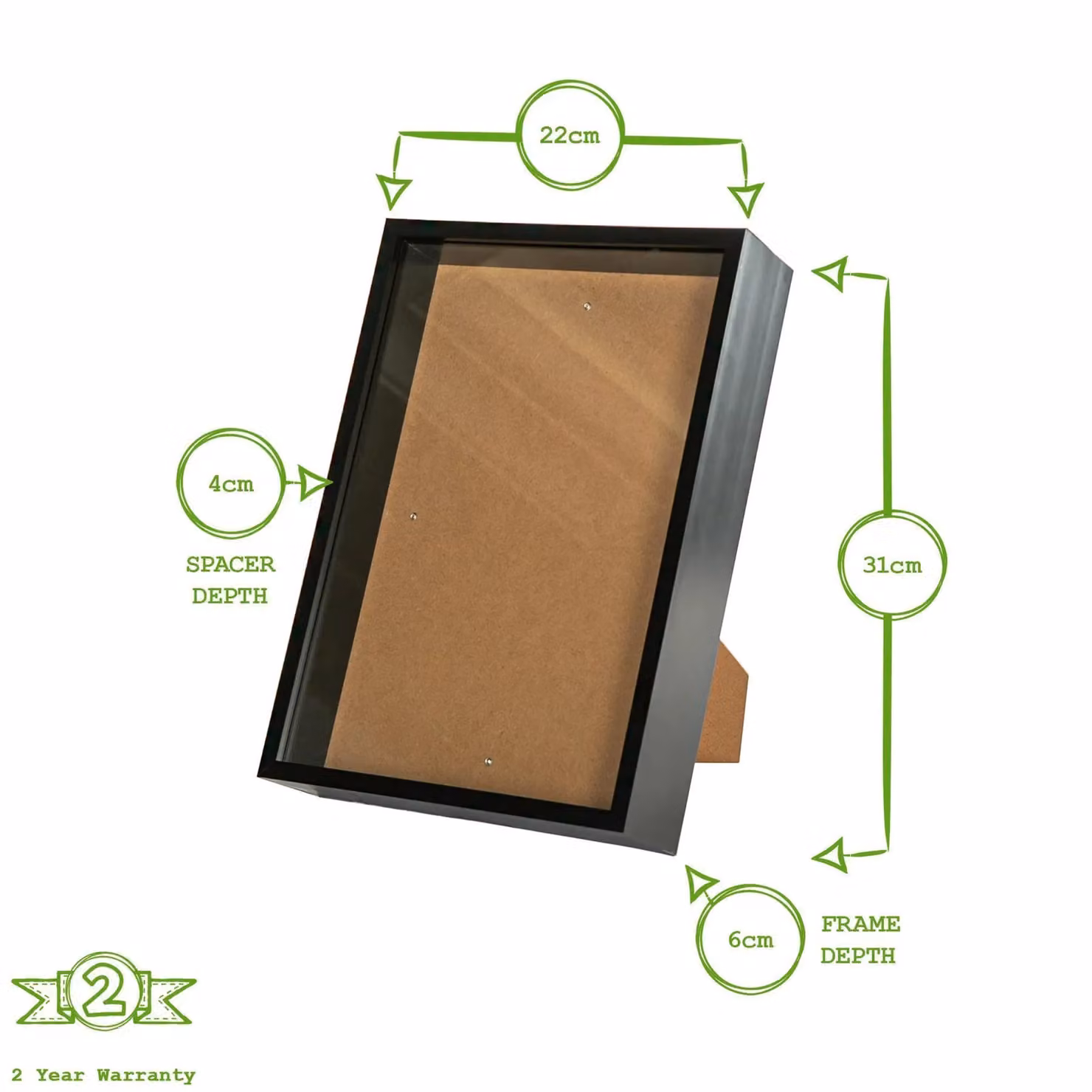 Nicola Spring Black A4 Single Rectangular Deep Box Photo Frame – 3