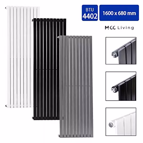 MCC Direct Designer Flat Panel Double Radiator, Black, H: 160 cm, W: 68 cm, D: 68 cm – 2