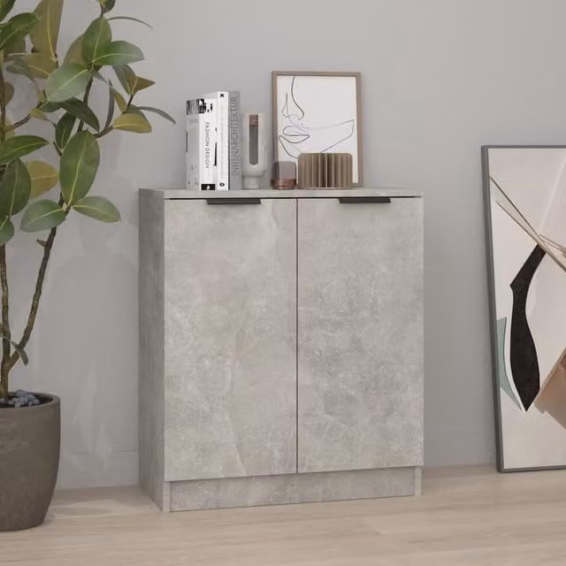 Berkfield Home Concrete Grey Minimalist Sideboard in Engineered Wood W/D/H: 60 x 30 x 70 cm – 1