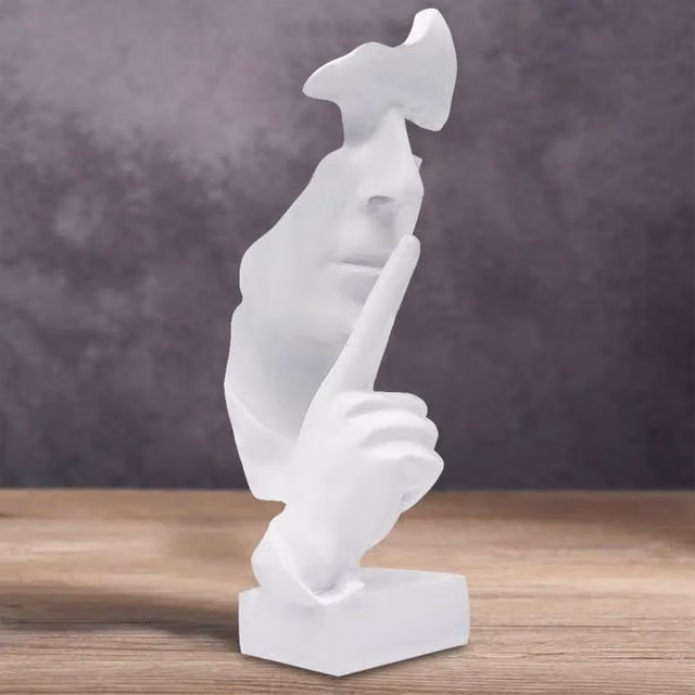 Huhote White Abstract Thinker Statue Resin Sculpture for Home Decor