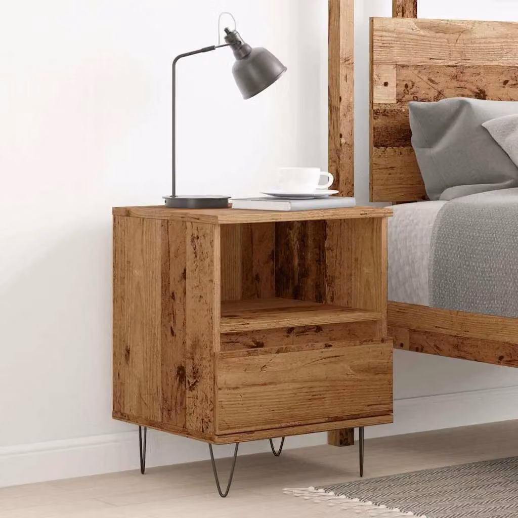 Berkfield Home Bedside Cabinet in Brown Old Wood, W/D/H: 40 x 35 x 50 cm – 2