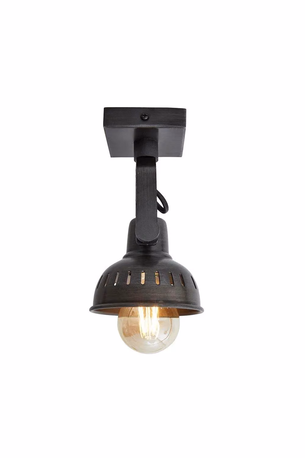 Industville Adjustable Swivel Spotlight Flush Mount Ceiling Light in Dark Grey Metal – 2