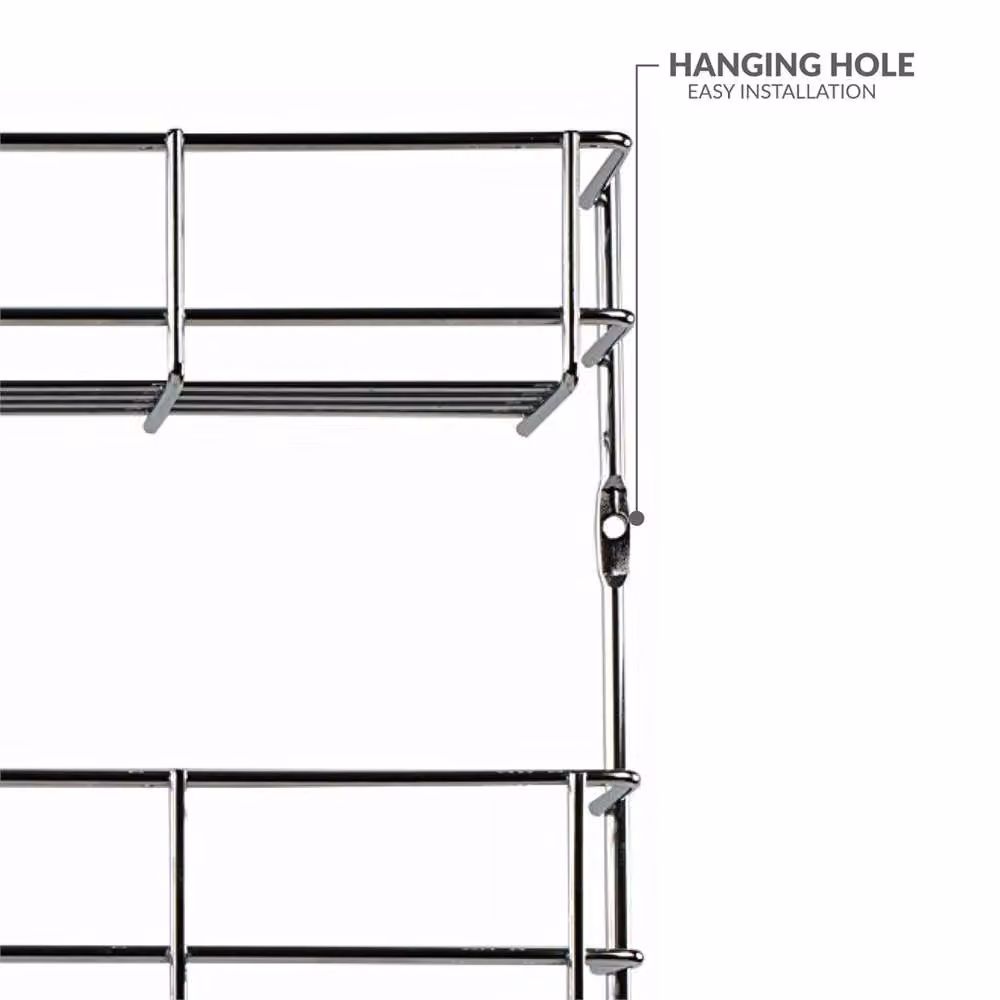 SPETLEK 3 Tier Wall Mounted Metal Spice Rack and Herb Storage for Kitchen in Metallic Silver – 2