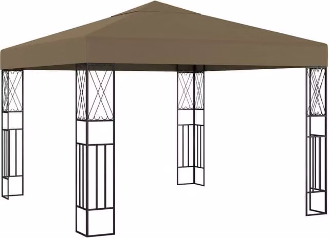 Berkfield Home Gazebo in Beige with Steel Frame, W: 300 cm, D: 300 cm, H: 260 cm