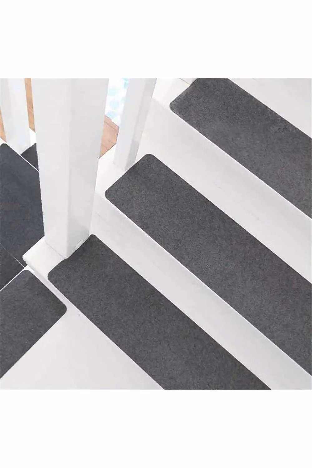 Living and Home 14 Pcs Non-Slip Self-Adhesive Stair Treads in Dark Grey, W/D/H: 55 x 20 x 0.2 cm – 2