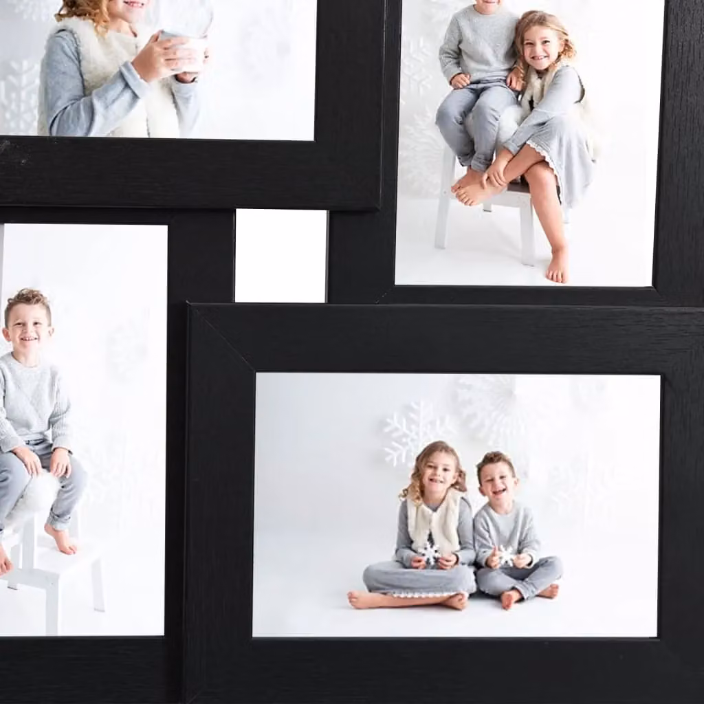 Berkfield Home Modern Collage Photo Frame in Black, fits 4 x 13 x 18 cm Pictures – 3
