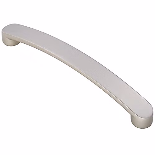 Loops Flat Fronted Bow Pull Handle in Satin Nickel, 179 x 19 mm with 160 mm Fixing Centres