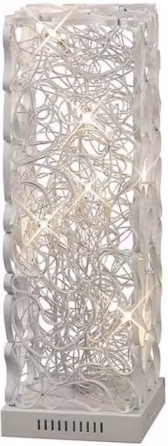 Netlighting Essen 6 Light Table Lamp in White and Silver with G4 Bulbs