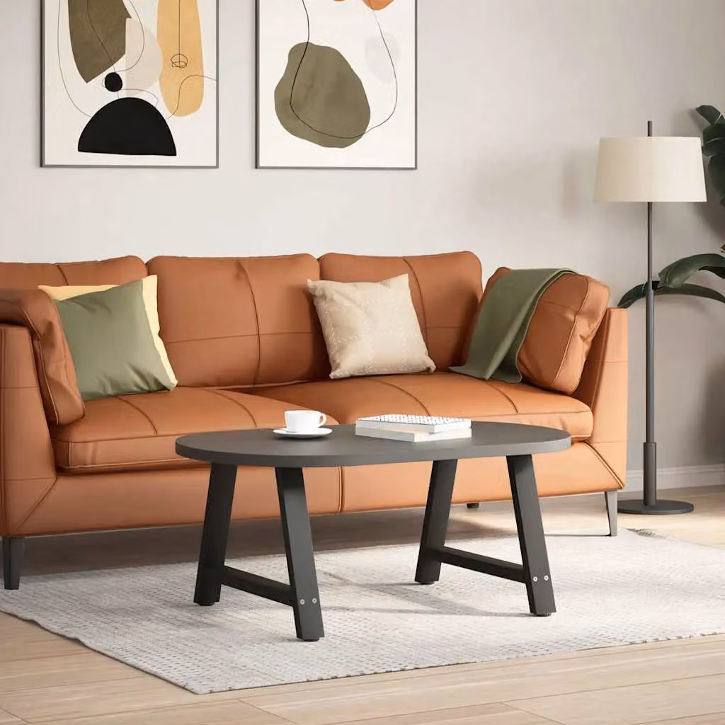 Berkfield Home A-Shaped Steel Coffee Table Legs, 2 Pieces, Black, H: 60 cm, W: 42.5 cm, D: 43 cm – 2