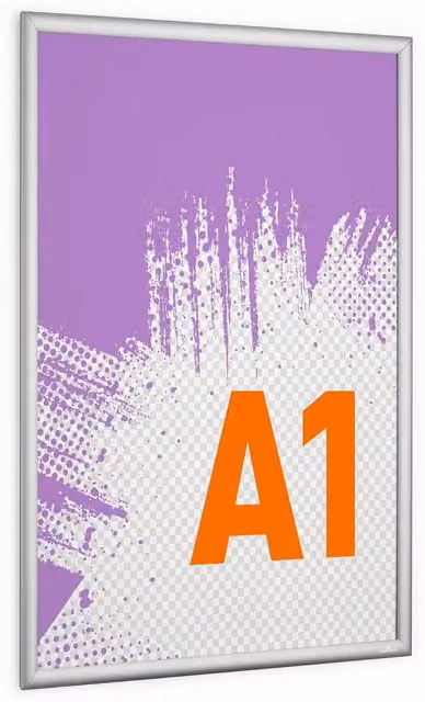 Durable Outdoor Weatherproof Snap Frame Poster Holder and Notice Board, A1, Silver