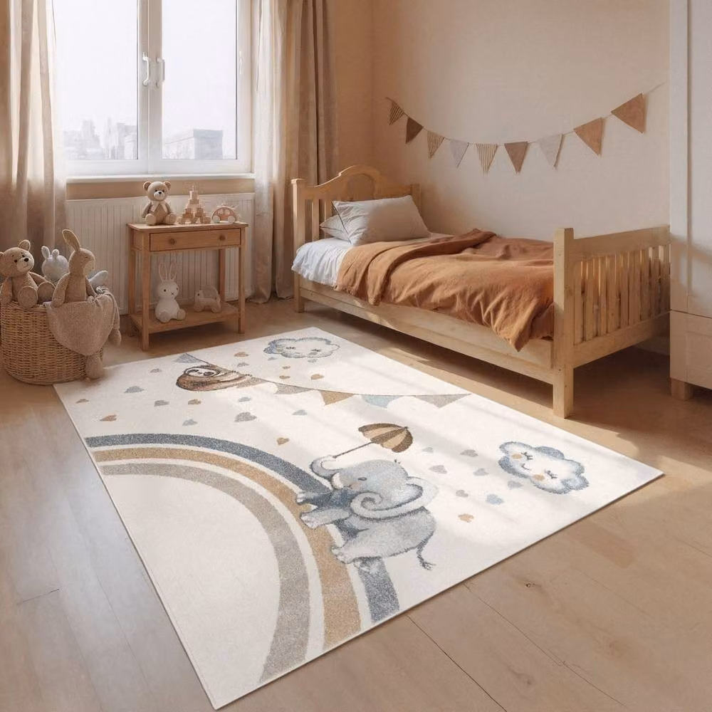 Villeroy & Boch Elephant Rainy Boho Kids Rug in Cream and Beige, W: 120 cm, L: 170 cm – 4