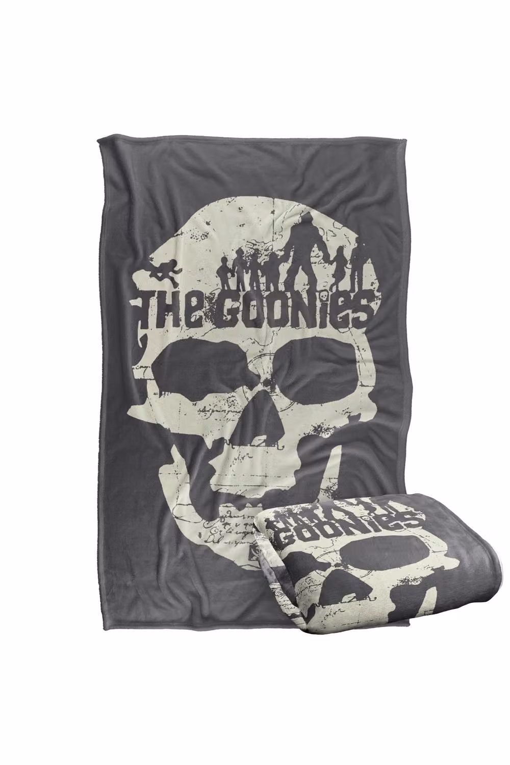 Warner Bros. The Goonies Skull Map Super Soft Fluffy Polyester Throw Blanket in Grey and Multicolour, Extra Large – 2