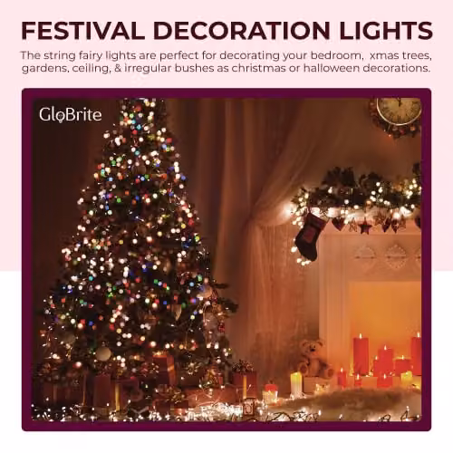 Globrite Multicolour 100 LED String Fairy Lights with Timer and Remote Control – 2