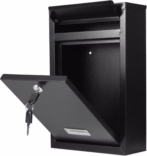 Nordara Black Steel Enamel Letterbox – 1