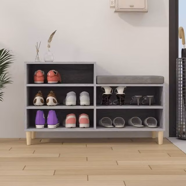 Berkfield Home Grey Sonoma Shoe Cabinet with Integrated Seat, W/D/H: 102 x 36 x 60 cm