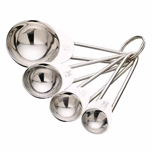 KitchenCraft Stainless Steel Nesting Measuring Spoons, 4-Piece Set, Silver
