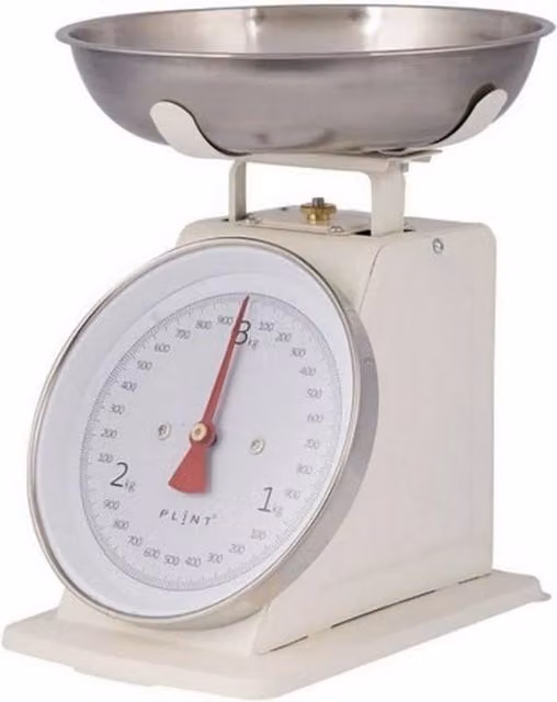 GM Garden and Home Manual Kitchen Weighing Scales in Beige or White, Stainless Steel and Metal, W: 14 cm, D: 21 cm, H: 25.5 cm