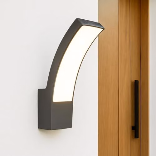 CGC Lighting Modern Aluminium LED Outdoor Wall Light, Grey, IP54, 4000k Cool White – 4