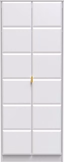 Ready Assembled 2 U Metro 2 Door Wardrobe in White and Gold