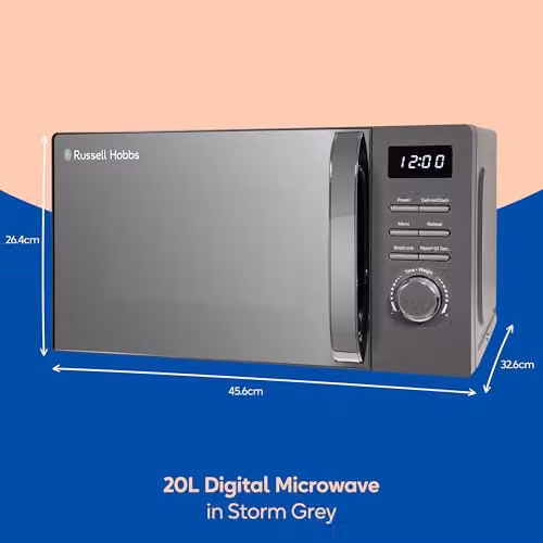 Russell Hobbs RHMD818G Digital Solo Microwave, 20L, 800W, Grey – 2
