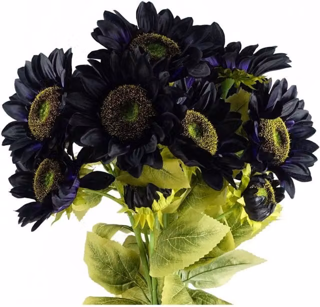 Dyzi Pack of 6 Purple Artificial Sunflower Floral Stems