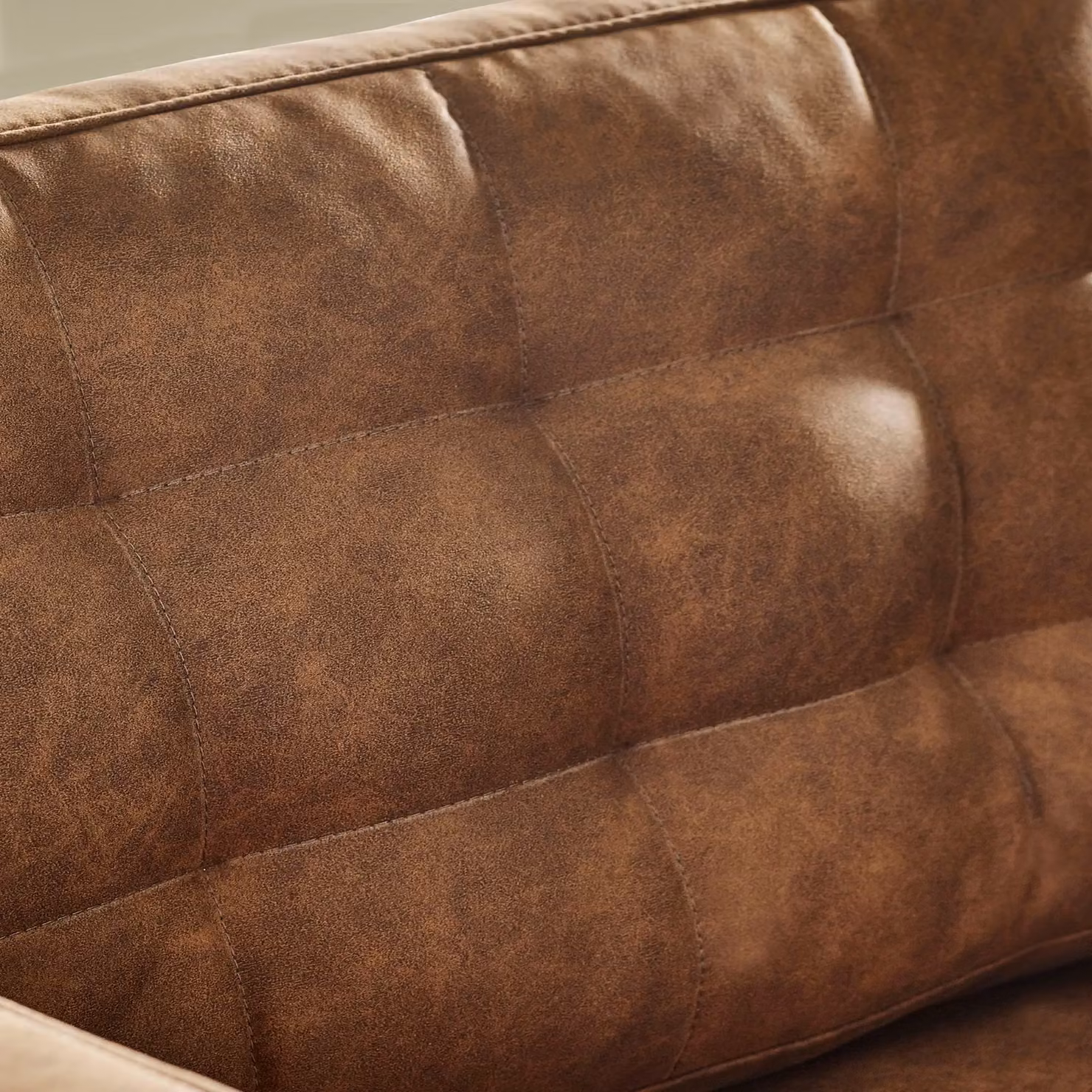 FurnitureboxUK Jade 3 Seater Sofa in Brown Faux Leather with Solid Wood Frame – 4