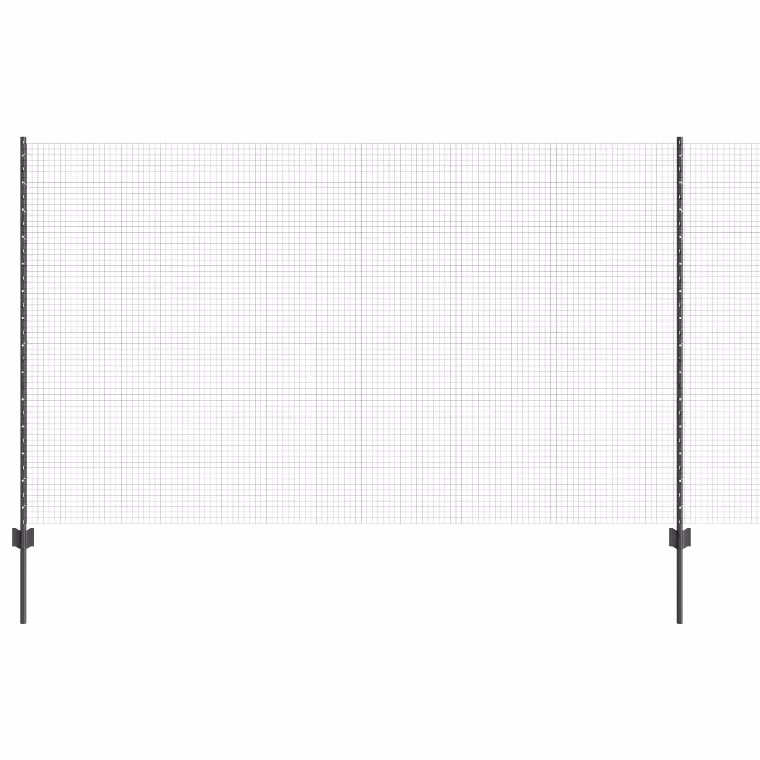 Berkfield Home Grey Steel Welded Wire Fence with 10 U-Profile Posts, 10 x 1.4 m – 2