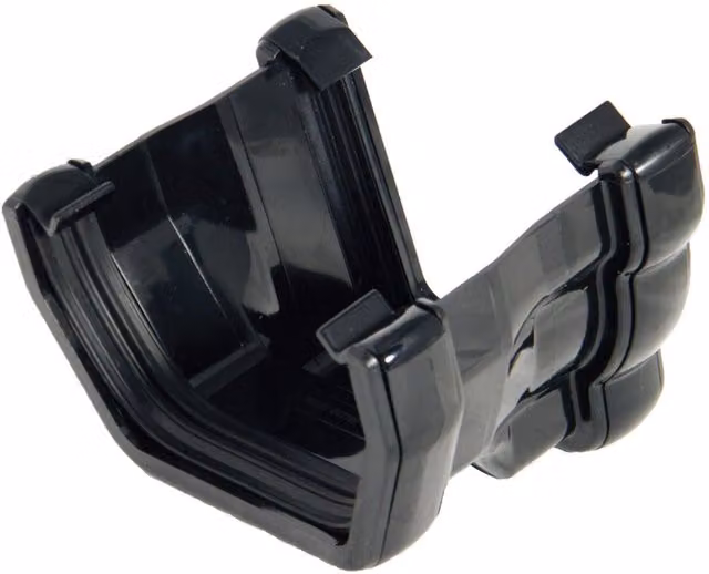FloPlast Niagara Adaptor To Square Left Hand Gutter System Component, Black/Grey