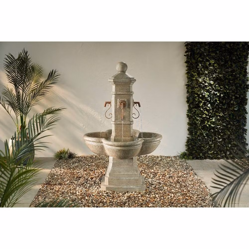 Altico Garden Products Ltd Brown Square Courtyard Fountain, W: 81 cm, D: 81 cm, H: 133 cm – 2