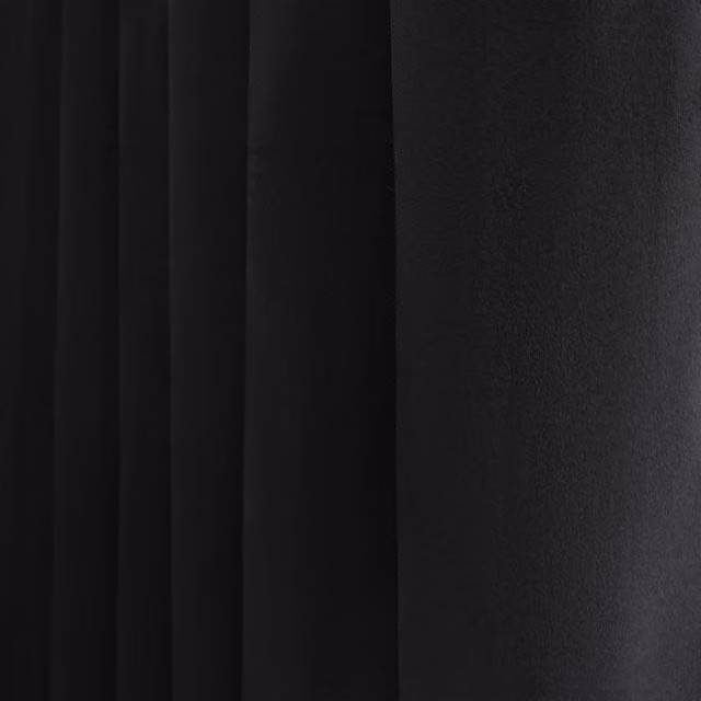 OHS Modern Plain Velvet Eyelet Curtains in Black and Cream