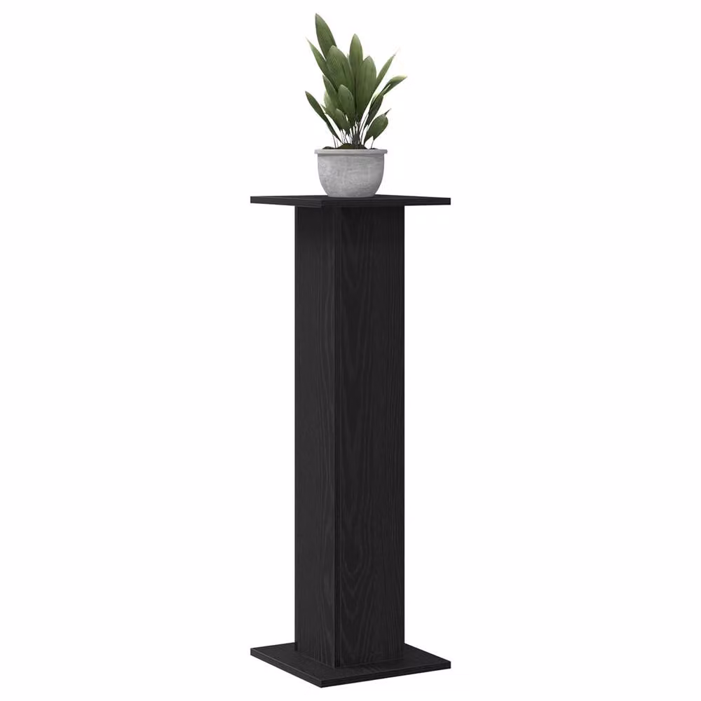 Berkfield Home 2-Piece Black Oak Plant Stand Set, Engineered Wood, W/D/H: 30 x 30 x 95 cm – 3