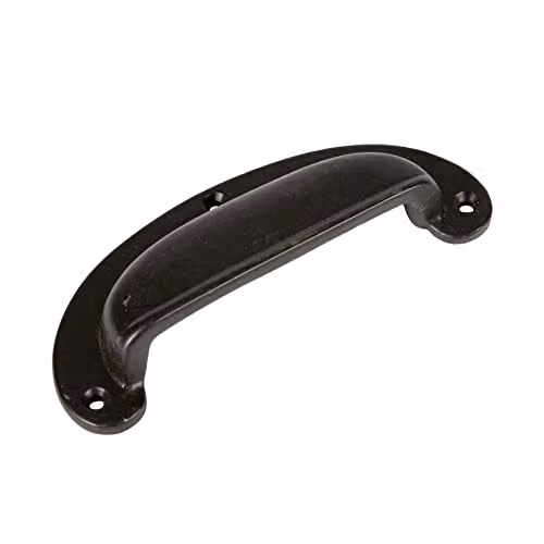 Hammer and Tongs Matt Black Iron Shell Cabinet Drawer Handle – 1