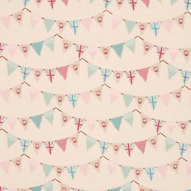 Terrys Pink Graphic Cotton Bunting Fabric for Babies