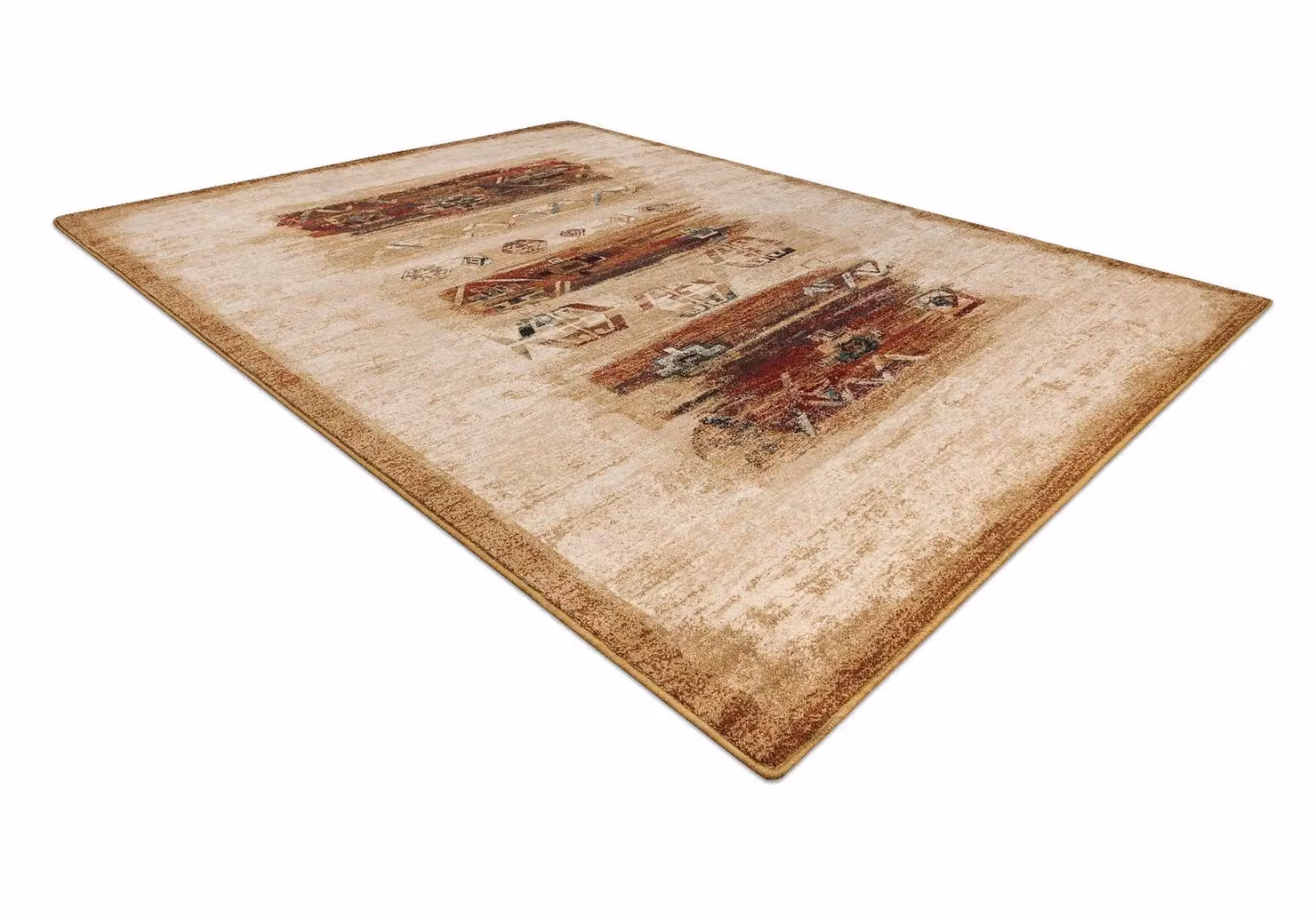 RugsX Wool Omega Rectangular Rug in Beige, W: 100 cm, D: 66 cm – 3