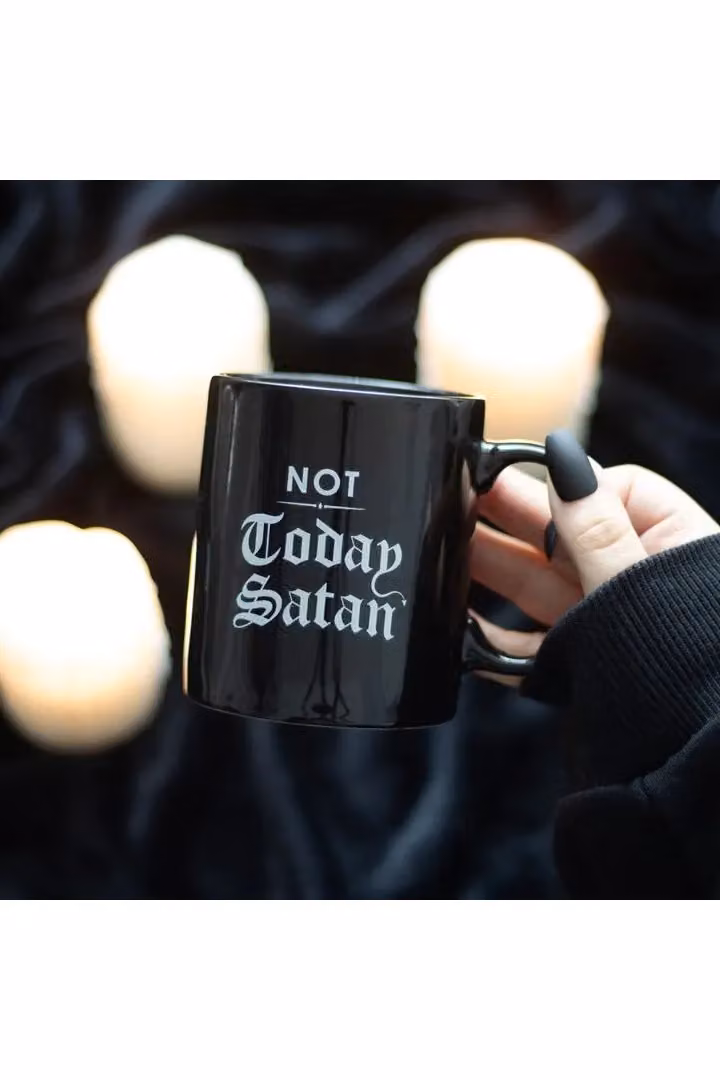 KDMD Not Today Satan Ceramic Mug in Black, 300 ml – 3