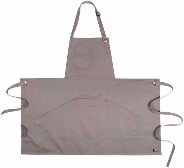 Le Chef Utility Bibbed Short Apron in Grey