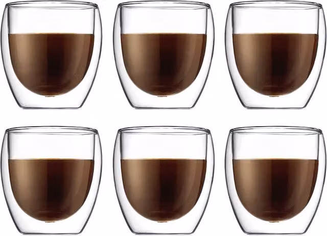 Bodum Pavina Transparent Glass Tumbler Set, 6 x 250 ml