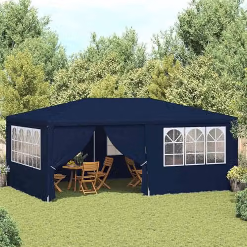 vidaXL Professional Party Tent with Side Walls, Blue, W: 6 m, D: 4 m – 2
