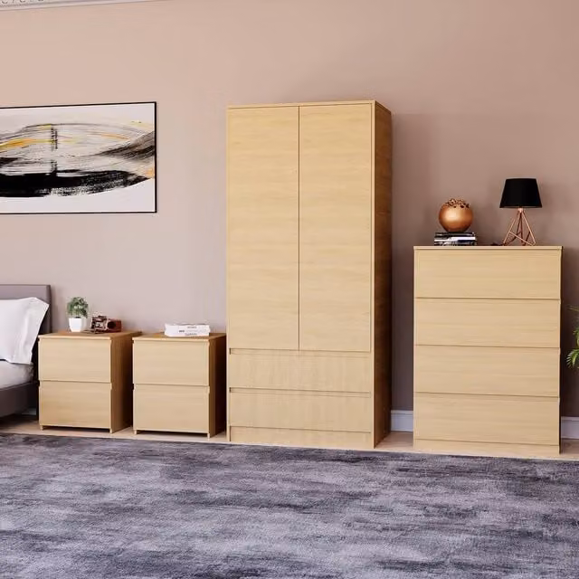 Vida Designs Modern Brown 4 Piece Bedroom Set