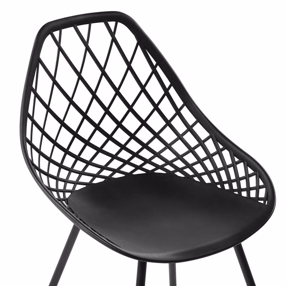 Wyld and Coco Scandi Net-Back Dining Chairs, Set of 2, Black – 3