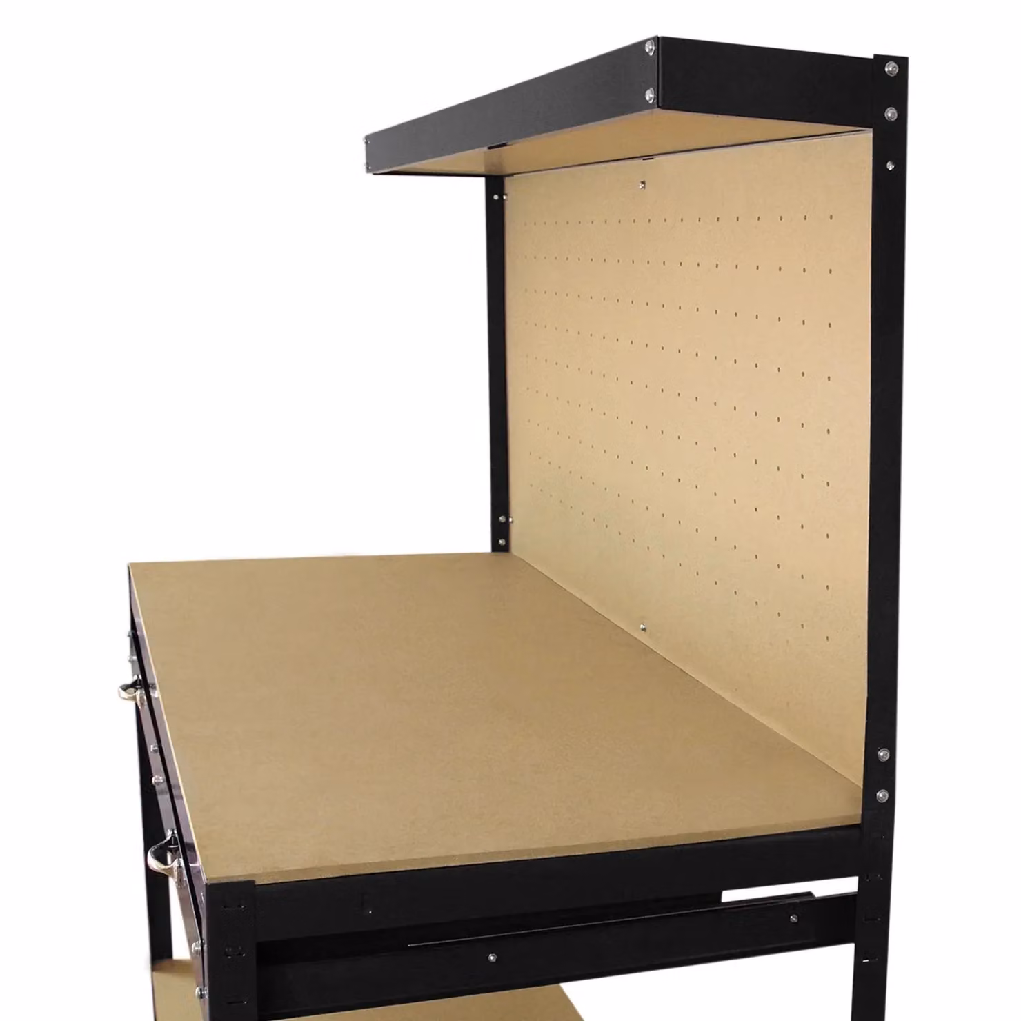 Monstershop Workbench with Pegboard in Black, W/D/H: 120 x 60 x 155 cm – 5